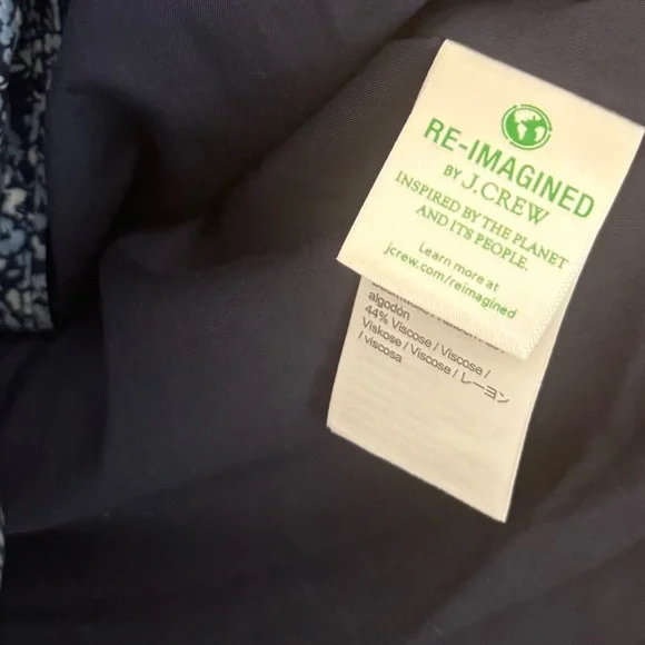 J. Crew Blue Floral Quilted Jacket Women’s Size 00 Cottagecore Button Front - Picture 7 of 8